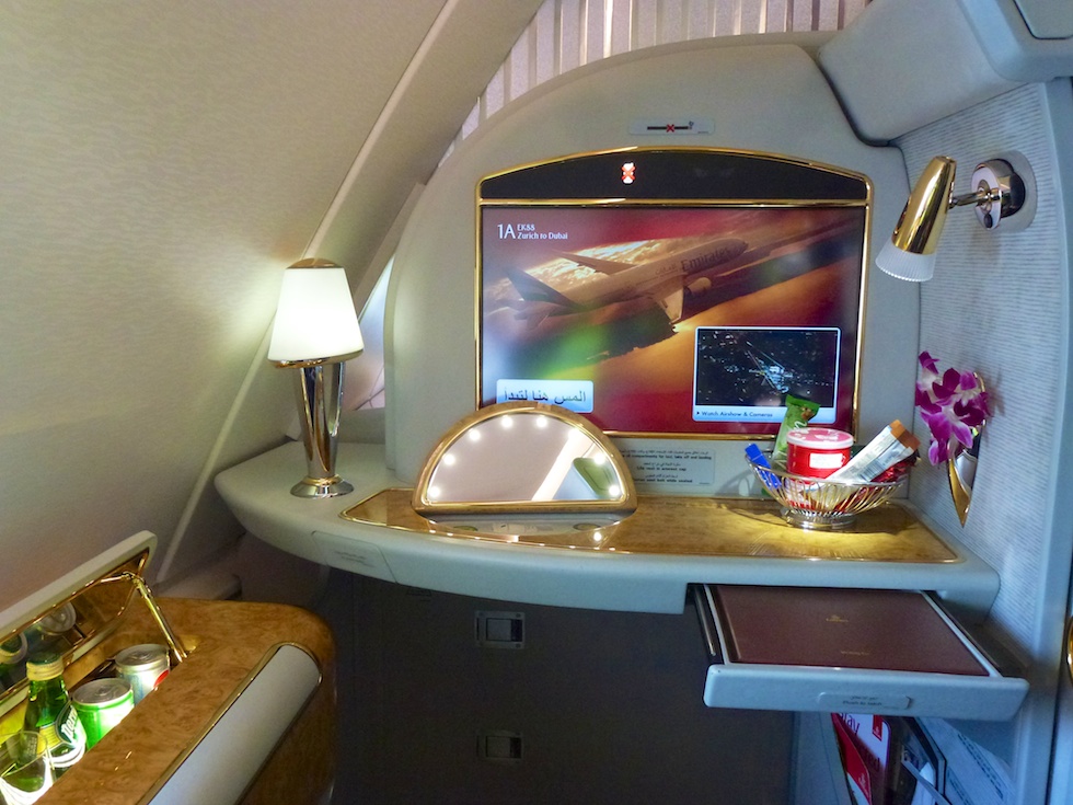 Luxuriöse First-Klass-Kabine im Emirates A380