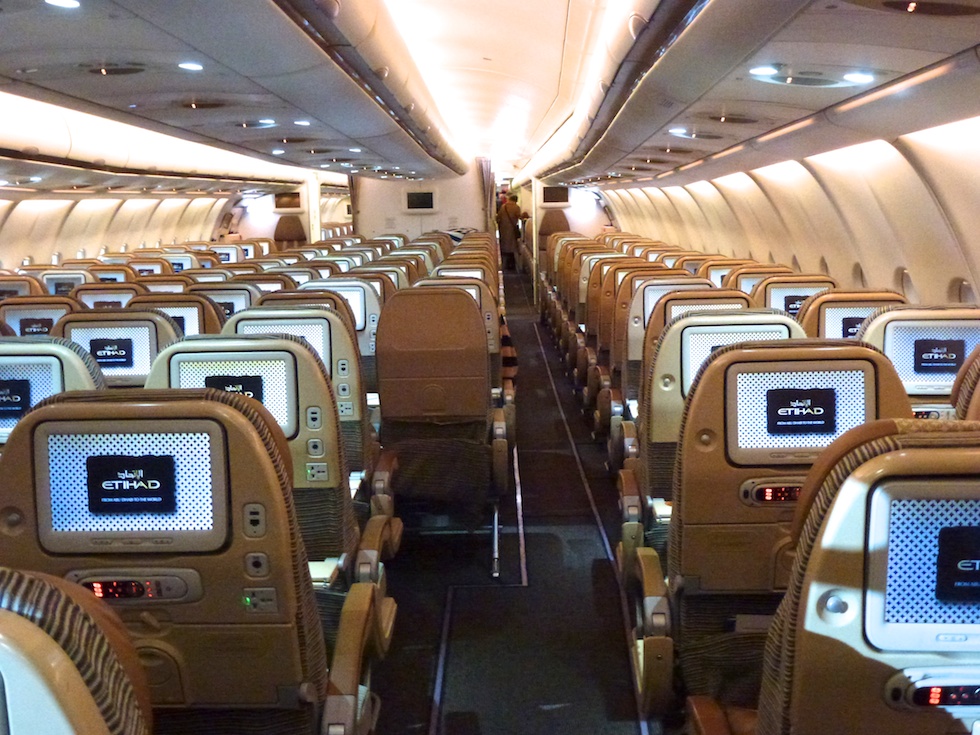 Ein Blick in die Economy-Class des Etihad A330-300